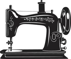 Sleek Stitcher Black for Tailored Sewing Machine Precision Pintucks Elegant for Crafty Sewing Machine vector