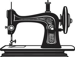 Elegant Embroidery Black Sewing Machine in Elegant Tailored Threads Black for Precision Sewing Machine vector