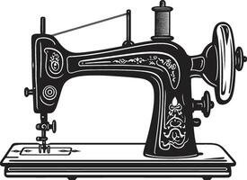 Stylish Stitchery Black for Chic Sewing Machine in Elegant Embellishments Black Sewing Machine vector