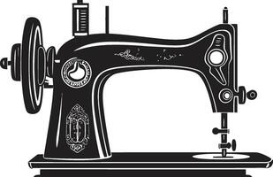 Tailored Threads Elegant Black for Precision Sewing Machine Noir Needlecraft Black Sewing Machine in Elegant vector