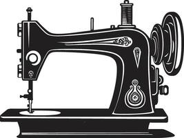 monocromo obra maestra elegante negro de coser máquina a la medida textiles negro para pulcro de coser máquina vector