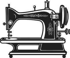 Chic Stitching Elegant for Black Sewing Machine Threaded Elegance Black for Crafty Sewing Machine vector