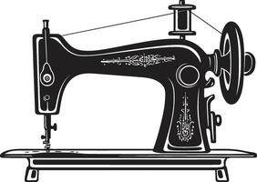 Elegance in Thread Black for Black Sewing Machine Sleek Stitcher Black ic Sewing Machine in Elegant vector