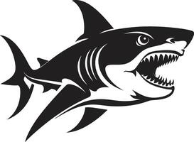 Ocean Guardian Black for Shark Sleek Predator Elegant Black Shark in vector