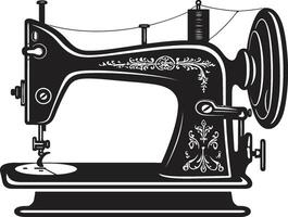 pulcro costura elegante negro de coser máquina noir punto del aguja negro para astuto de coser máquina vector