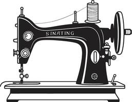 pulcro grapadora negro ic de coser máquina en elegante elegante costurera negro para astuto de coser máquina vector