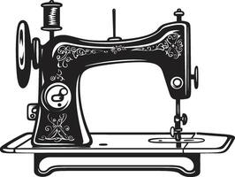 Crafted Couture Black for Sewing Machine Monochromatic Maker Black Sewing Machine vector