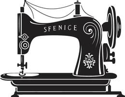 Stylish Seamstress Black for Crafty Sewing Machine Precision Embroidery Elegant for Black Sewing Machine vector