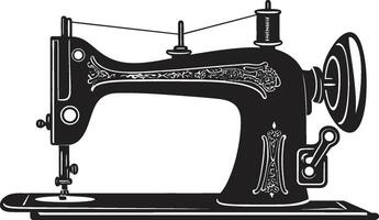 Chic Couture Black for Sleek Sewing Machine Sleek Stitchery Elegant Black Sewing Machine vector