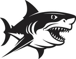 Underwater Dominance Black for Menacing Shark Marine Majesty Elegant Black Shark in vector