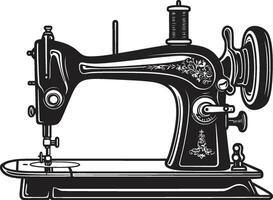 Couture Craftsmanship Black Sewing Machine Tailored Threads Elegant Black for Precision Sewing Machine vector