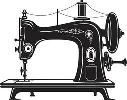 elegante costura negro ic de coser máquina en elegante adornos negro de coser máquina vector