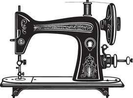 Elegance in Thread Black for Tailored Sewing Machine StitchCraft Symphony Black for Noir Sewing Machine in vector