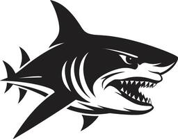 Swift Sea Sovereign Black for Sleek Shark Dynamic Depths Elegant for Fearsome Shark vector