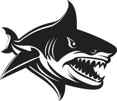 Marine Majesty Black for Fearsome Shark Abyssal Dominance Elegant Black Shark in vector