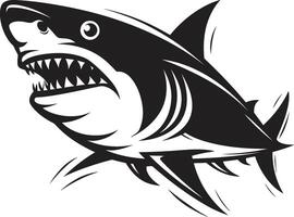 Silent Sea Power Black ic Shark in Elegant Majestic Predator Elegant for Shark Emblem vector