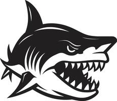 Predators Presence Black for Fearsome Shark Dynamic Depths Elegant Black Shark in vector