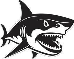 Marine Majesty Elegant Black Shark in Predators Presence Black for Shark Emblem vector