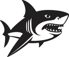 Dynamic Depths Elegant Black Shark in Oceanic Sovereignty Black for Sleek Shark vector