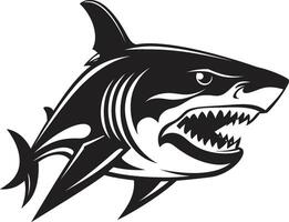 amenazador fuerza negro para tiburón abisal dominio negro tiburón vector