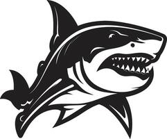 Predators Presence Black for Fearsome Shark Dynamic Depths Elegant Black Shark in vector