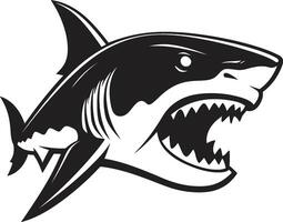 Fierce Fin Black for Elegant Shark Underwater Guardian Elegant Black Shark in vector