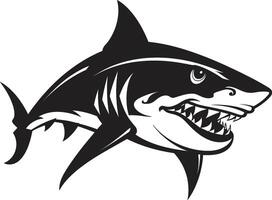 Underwater Dominance Elegant Black Shark Emblem Predators Presence Black for Fearsome Shark vector