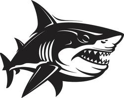 silencio cazador elegante para negro tiburón marina majestad negro para temible tiburón vector