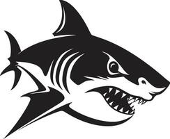 Sleek Predator Black for Dynamic Shark Oceanic Vigilance Black ic Shark Emblem vector