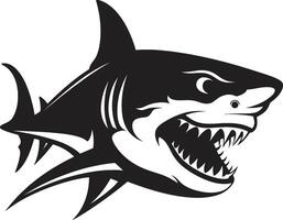 Sleek Swimmer ic Black Shark Elegant Aquatic Apex Black Shark vector