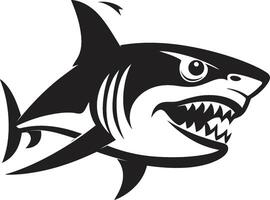 Underwater Guardian Elegant Black Shark in Sleek Predator Black for Dynamic Shark vector