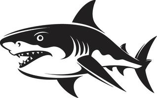 Underwater Guardian Elegant Black Shark in Sleek Predator Black for Dynamic Shark vector