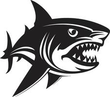 Fierce Fin Black for Elegant Shark Underwater Guardian Elegant Black Shark in vector