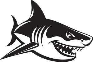 Silent Hunter Black for Elegant Shark in Marine Majesty Black for Dynamic Shark vector