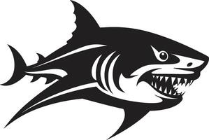 Underwater Guardian Elegant Black Shark in Sleek Predator Black for Dynamic Shark vector