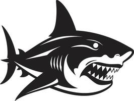 Dynamic Depths Elegant Black Shark in Oceanic Sovereignty Black for Sleek Shark vector