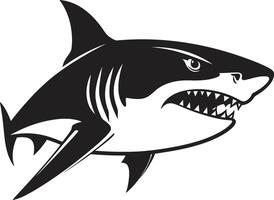 Predators Presence Black for Fearsome Shark Dynamic Depths Elegant Black Shark in vector