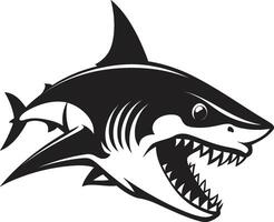 Silent Sea Power Black ic Shark in Elegant Majestic Predator Elegant for Shark Emblem vector