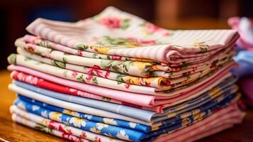 Stack of retro handkerchiefs photo