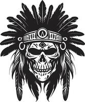 Mystical Heritage Tribal Skull Mask Lineart in Elegant Black Shamanic Essence Black ic for Tribal Skull Mask Lineart vector