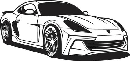 SleekSpeed Sportscar Lineart in Elegant Black TrackTorch Black ic for Sportscar Lineart vector