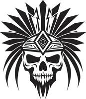 Cultural Connection Elegant Tribal Skull Lineart in Black Spectral Symbols Black for Tribal Skull Mask Emblem vector