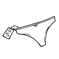 Doodle panties line sketch on a white background vector