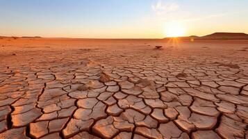 Arid desert floor with fissures photo