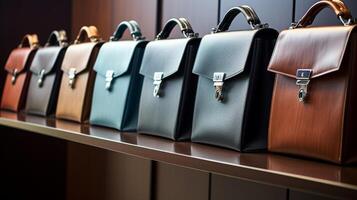 Display of sleek mens briefcase designs photo