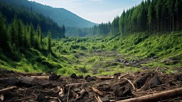 contraste Entre deforestación y intacto bosque foto