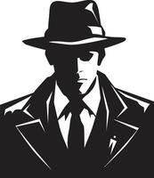 inframundo elegancia mafia traje y sombrero emblema apuesto don de mafia jefe en traje vector