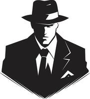 Organized Crime Elegance Suit and Hat Mobster Monarchy Emblem of Mafia Elegance vector