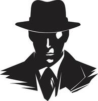 Elegant Enforcer Insignia Suit and Hat Symbol Mafia Monogram Suit and Hat Emblem vector