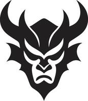 Elegant Oni Face Contemporary Design for a Modern Logo Sleek Oni Noir Intricate Black Emblem with a Mysterious Twist vector